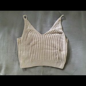 Bohemian Knit Cropped Spaghetti Strapped Shirt